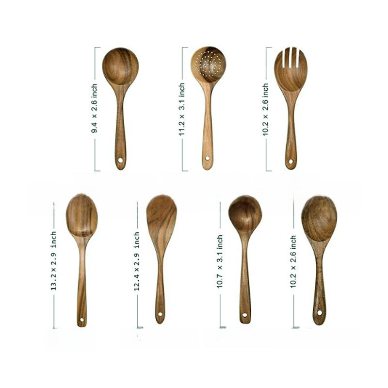 Acacia Wood 9-Piece Kitchen Utensil Set