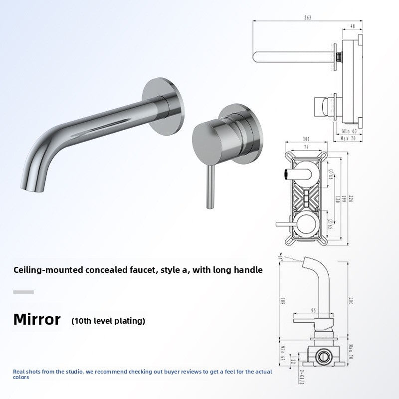 All Copper Concealed Basin Mixer Faucet