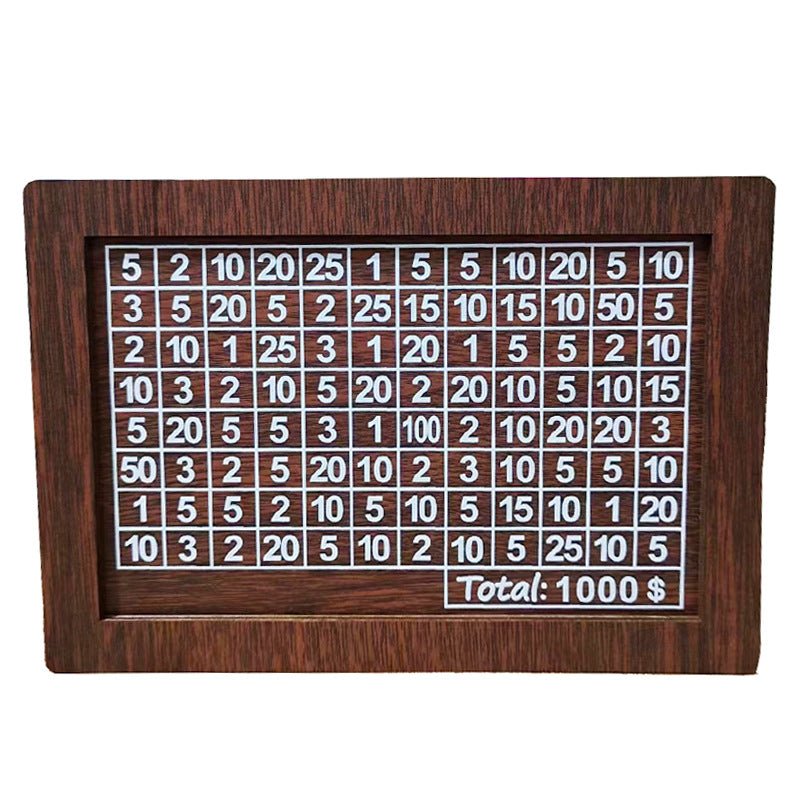 Wooden Money Box with Savings Counter