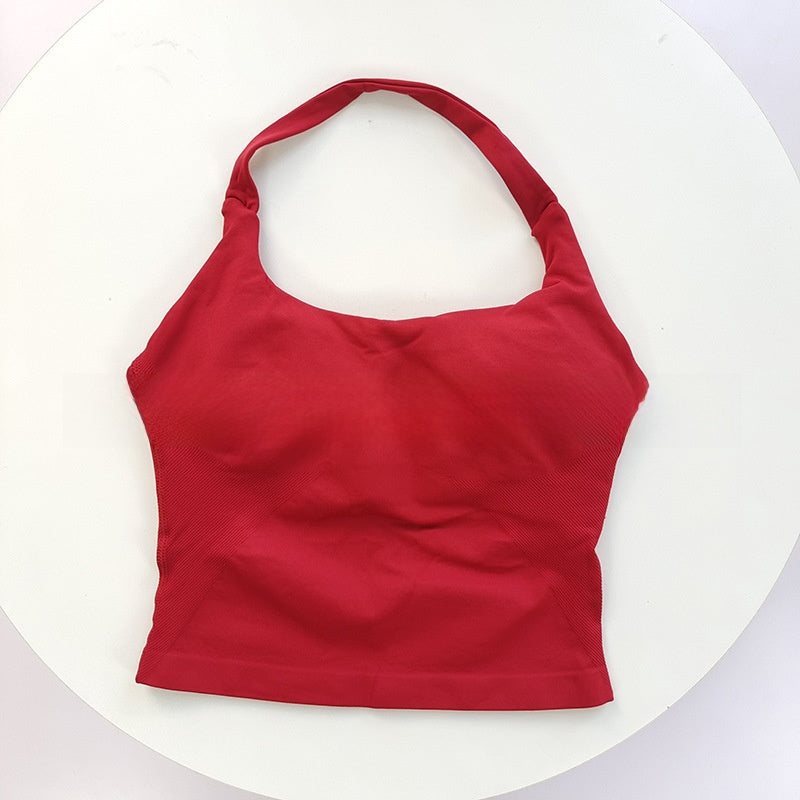 Seamless Yoga Halter Vest and Shorts Set