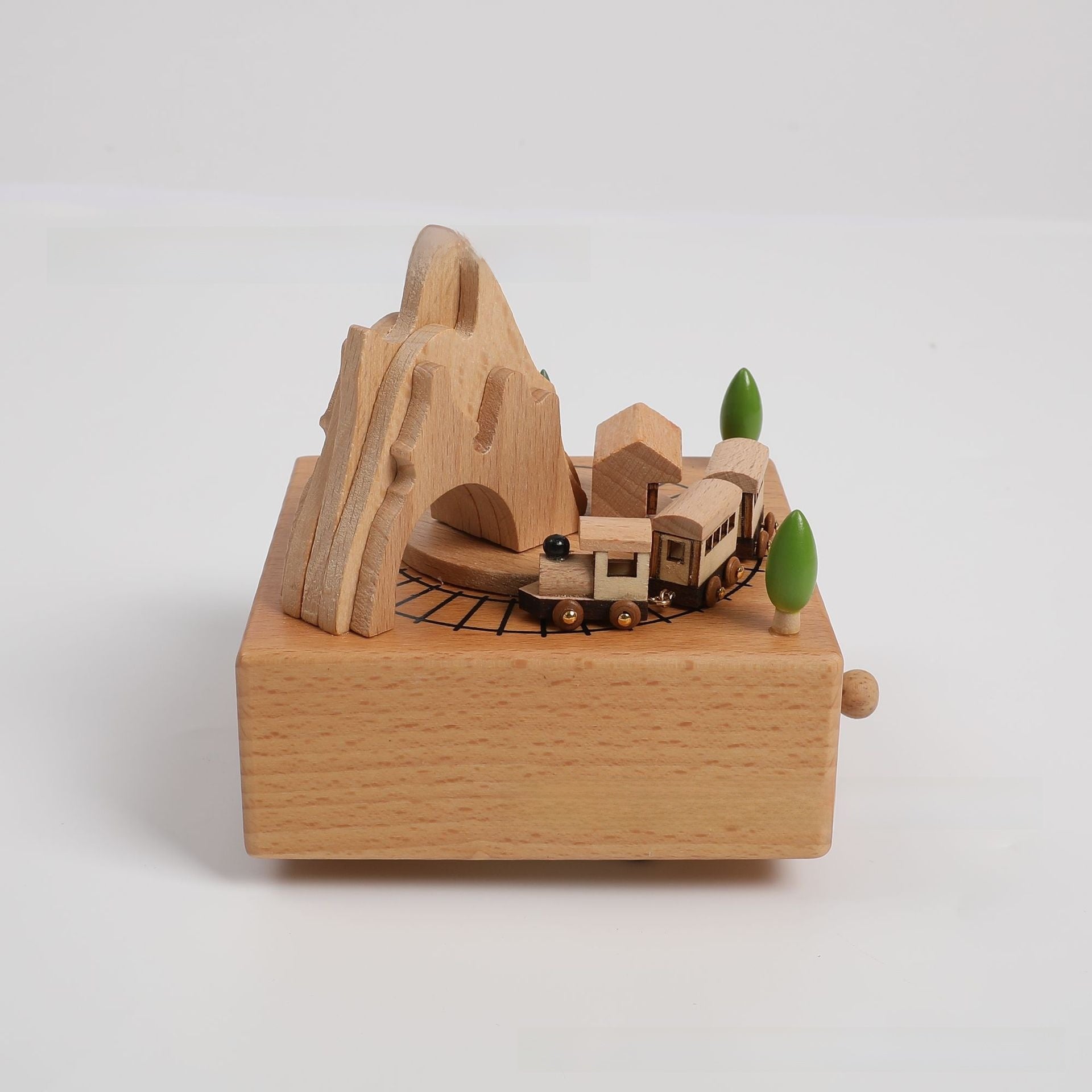 Wooden Carousel Music Box with Ballet Dancer