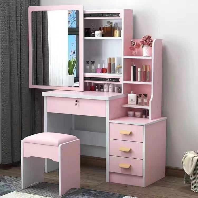 Modern Dressing Table with Mirror and Stool