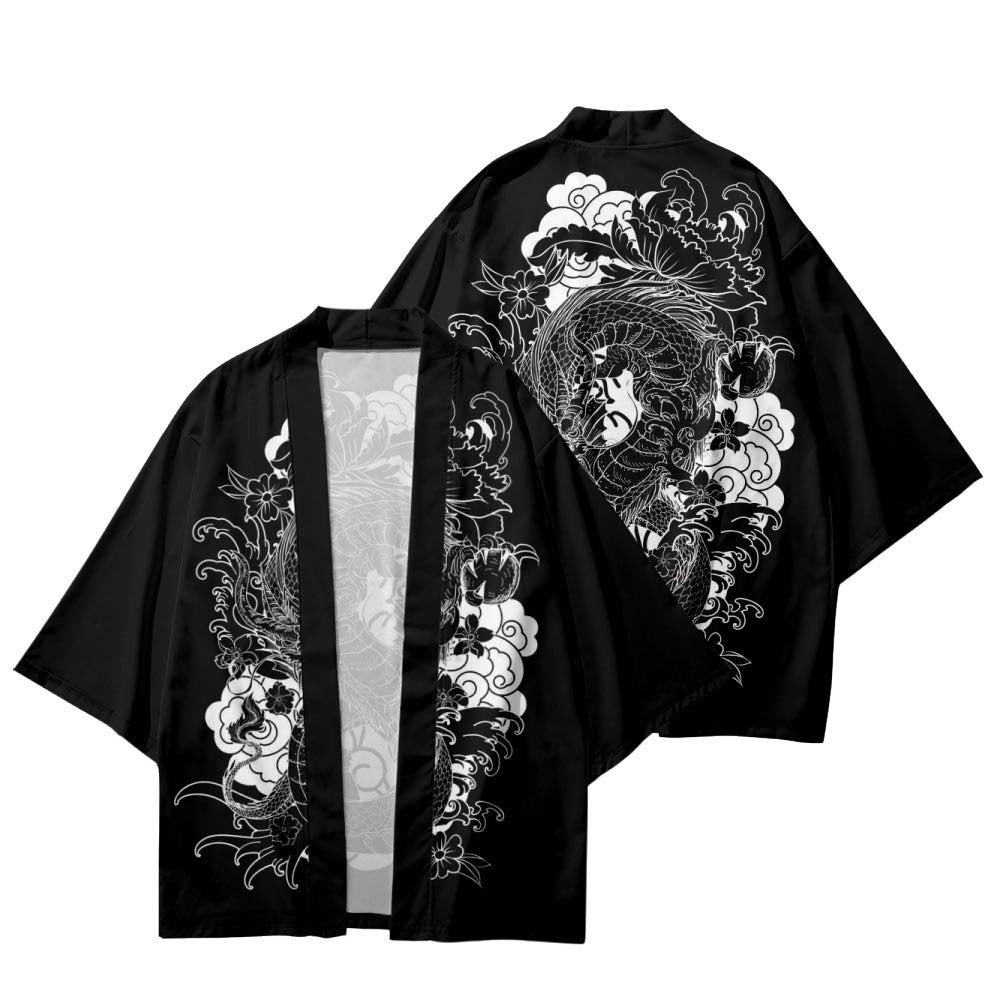 Vintage Dragon Kimono Cloak Cardigan