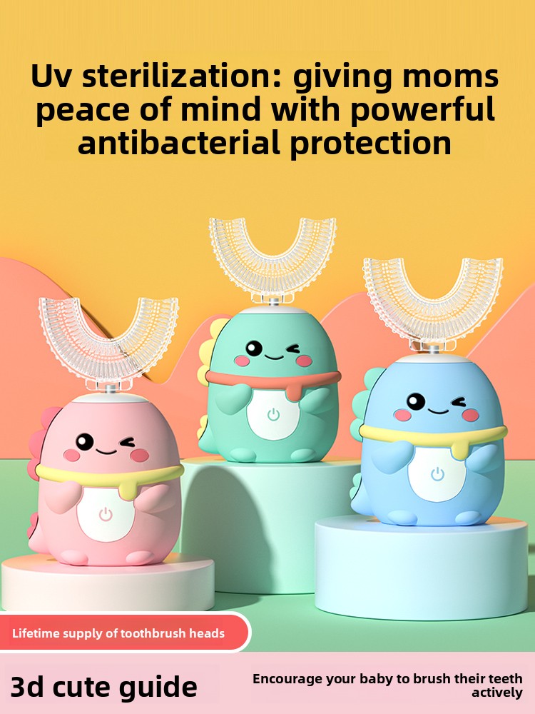 Children U-Shaped Electric Toothbrush with Silicone Bristles