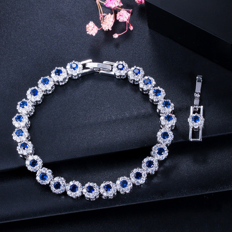 Luxury AAA+ Cubic Zirconia Tennis Bracelet - 18K Gold Plated Elegant Sparkle Chain