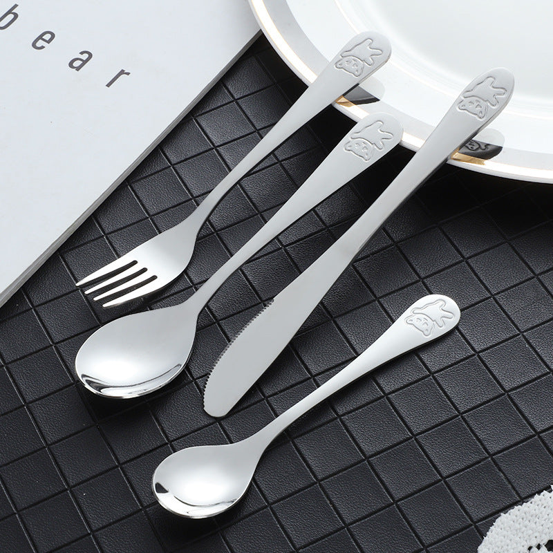 Children's Bear Pattern Stainless Steel Cutlery Set