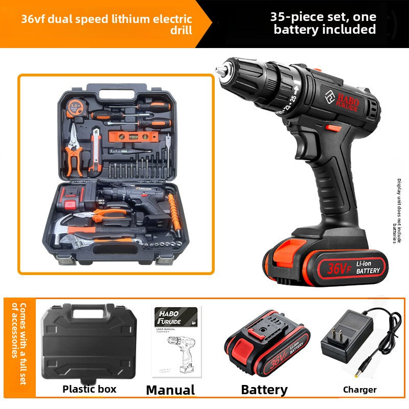 24V/36V Cordless Power Drill Set - Rechargeable Lithium-Ion Electric Driver Combo Kit, 35 to 112-Piece Complete Hardware Tool Kit with Storage Case