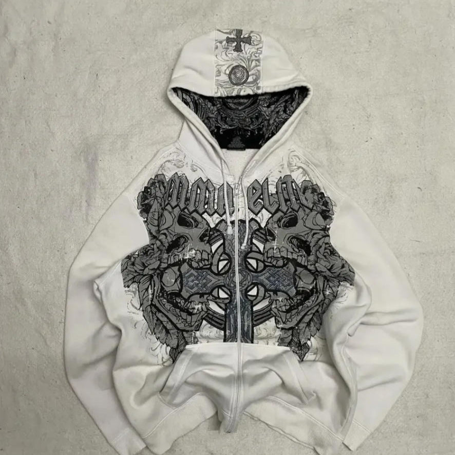 Bowknot-print versatile hoodie