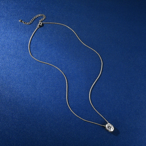 2 CT Moissanite Diamon Pendent Necklace -S925 Sterling Silver Ingot Luxury Jewelry Gift