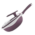 Premium Titanium Ceramic Non-Stick Frying Pan | Eco-Friendly Low-Fume Cooking Pot | Universal Stovetop Pan With Upright Standing Lid