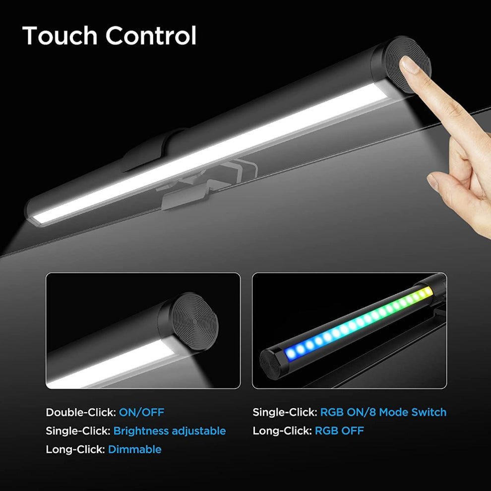 USB Powered Computer Screen Hanging Lamp with Stepless Dimming