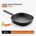 26cm Deep Square Cast Iron Skillet | 7cm Deep Uncoated Dual-Purpose Cooking Pot | Heavy-Duty Non-Stick Induction Frying Pan