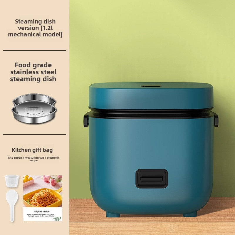 Mini Electric Rice Cooker For 1-2 People | Compact 200W Small Food Steamer & Warmer | Retro Square Multi-Functional Cooker For Apartments & Dorms