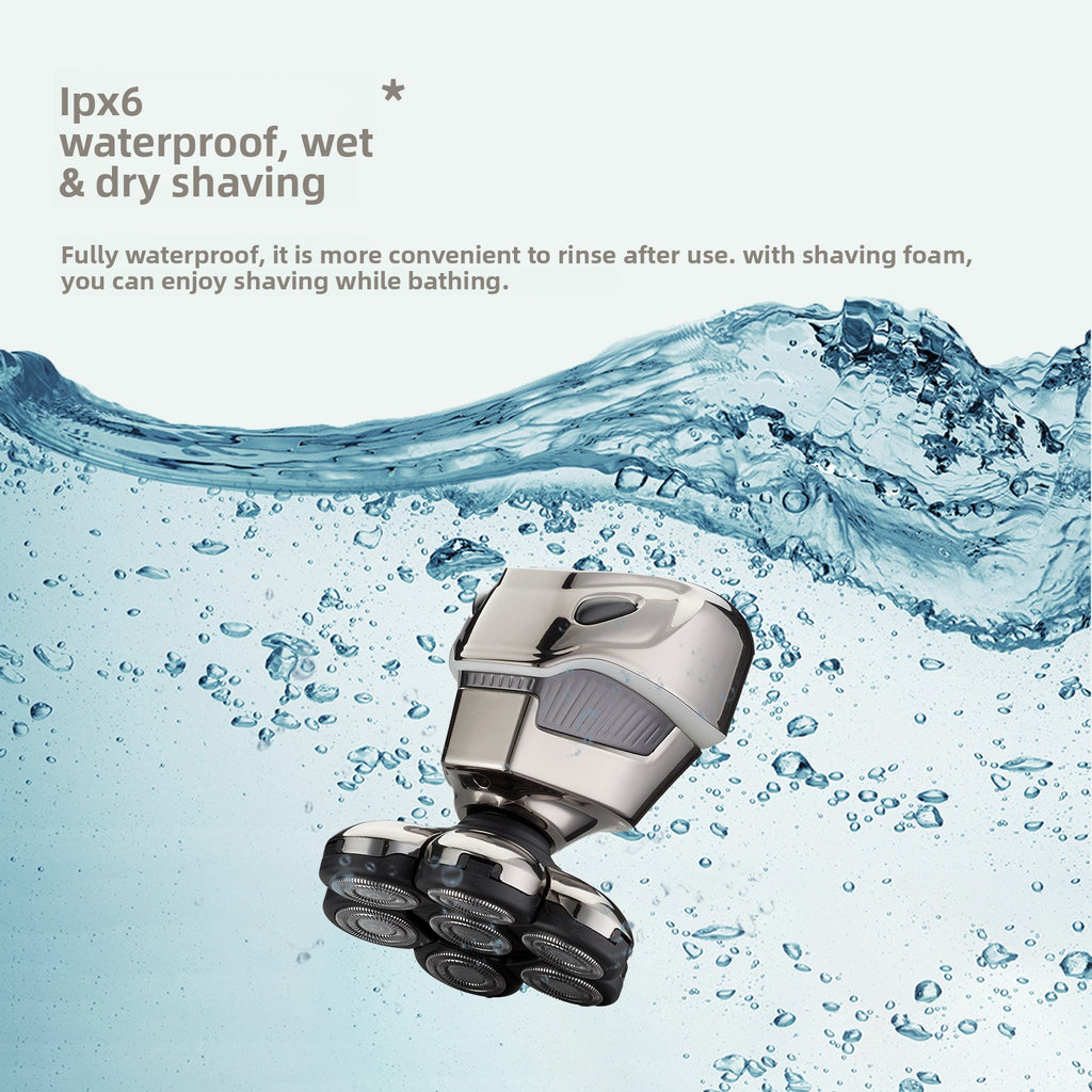 Versatile 7D Electric Shaver for Men – Full Body Washable Grooming Tool with Digital Battery Indicator