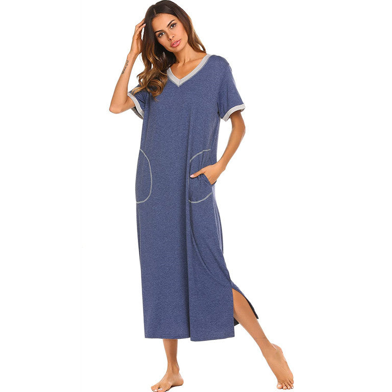 Womens Soft Cotton Pajama Set with Pockets