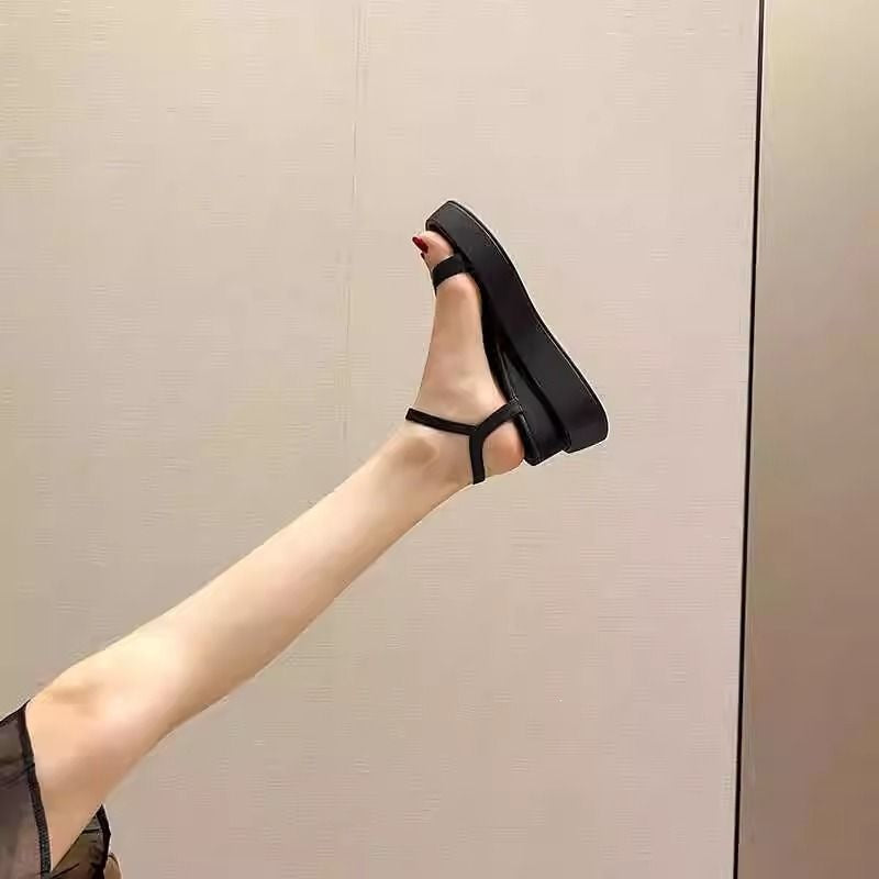 French-Inspired Roman Platform sandals | Lightweight Open-Toe Wedge Slides