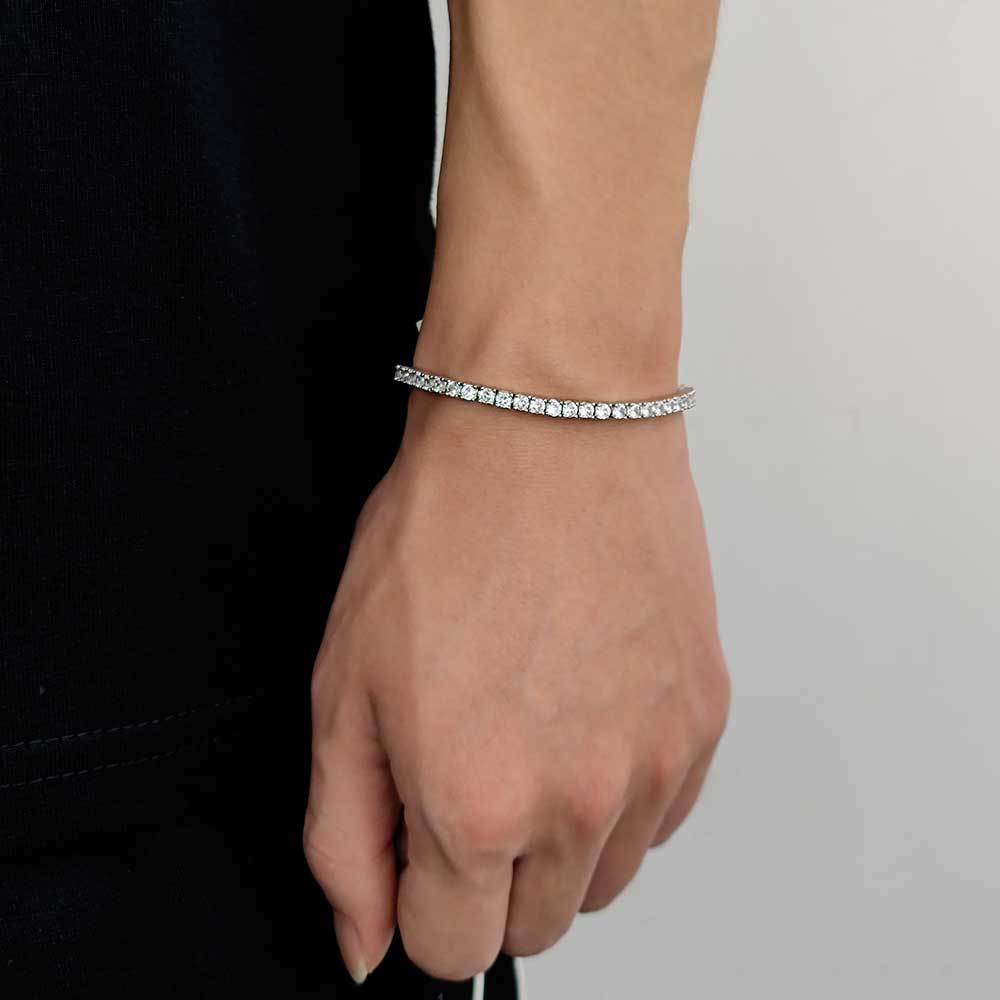 Unisex Classic Zircon Tennis Bracelet - Gold & Platinum Plated Ice Chain