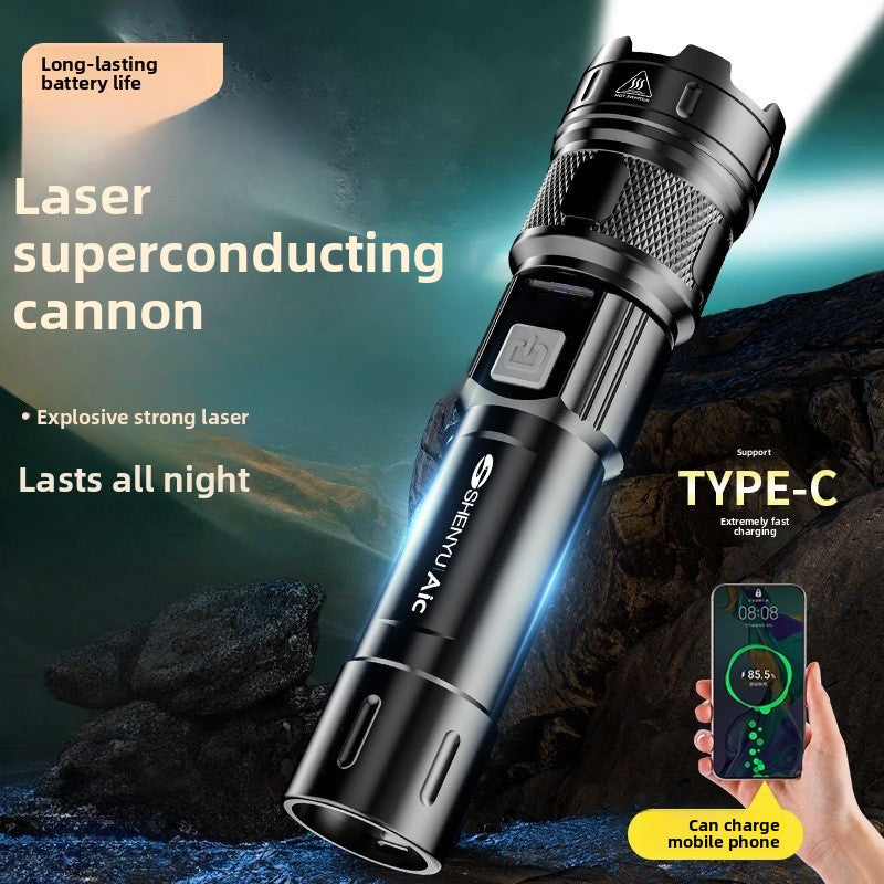 Professional High-Intensity LED Flashlight – Rechargeable Superconducting Long-Range Tactical Light with Xenon Technology