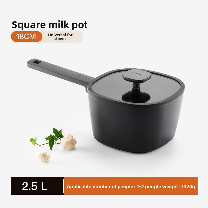 26cm Deep Square Cast Iron Skillet | 7cm Deep Uncoated Dual-Purpose Cooking Pot | Heavy-Duty Non-Stick Induction Frying Pan