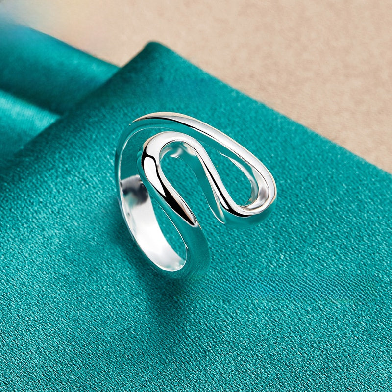 Minimalist Geometric Silver Ring for Women