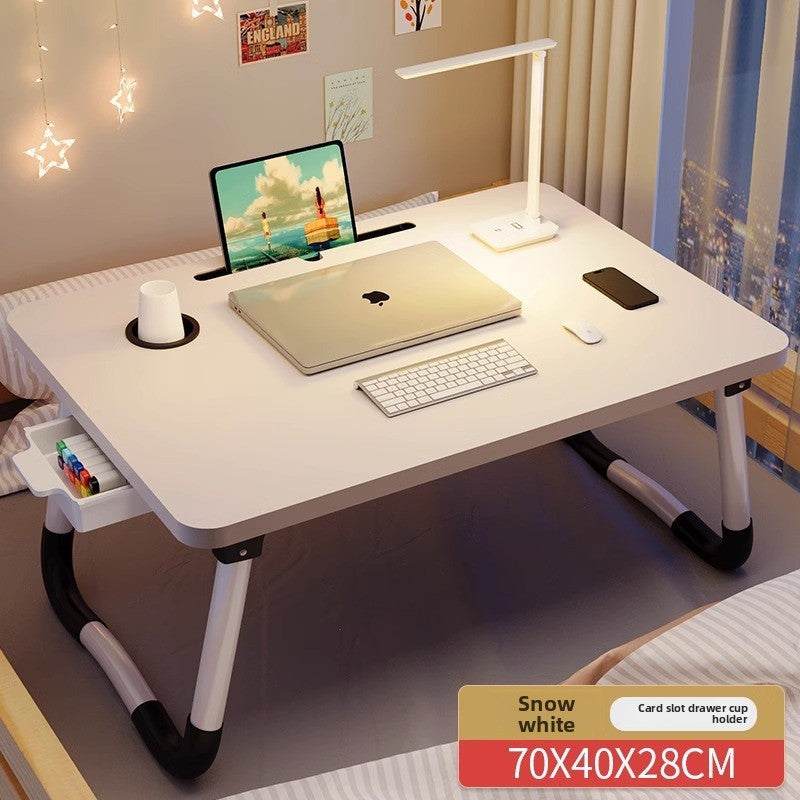 Foldable Bed Table with Storage Options