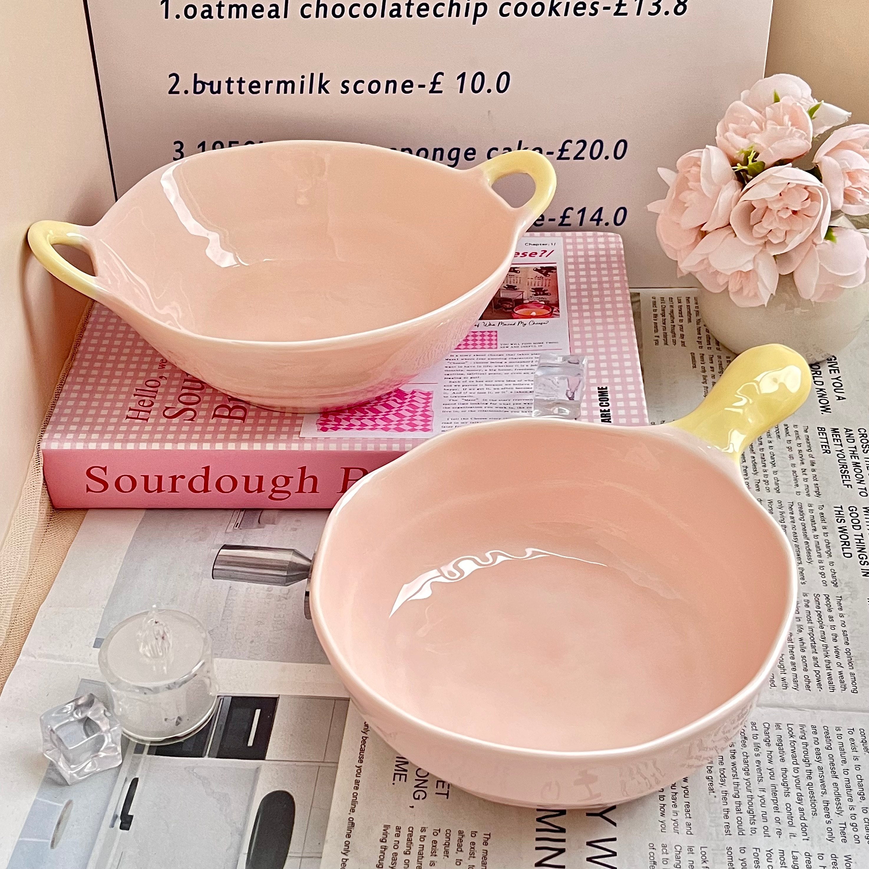 Ceramic Rice Bowl with Underglaze Color and Fruit Pattern
