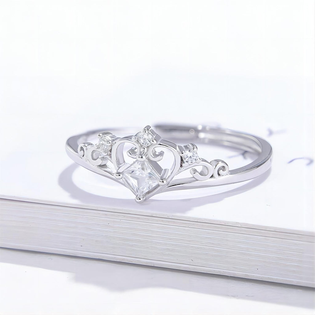Aura Crown Adjustable Open Ring | Light Luxury Electroplated Tiara Band