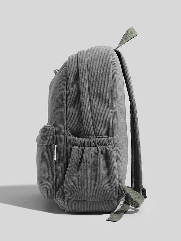 Corduroy Casual Backpack with Air Cushion Straps