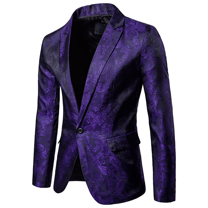 Men's Slim Fit Single-Button suit jacket | Textured Casual Blazer