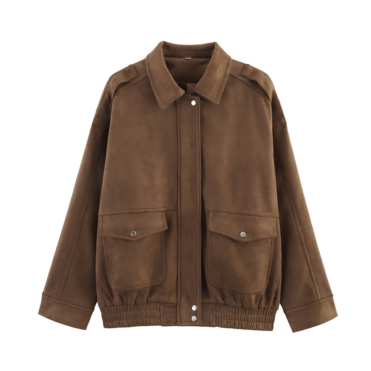 Women's Suede Texture Zip-Up Jacket