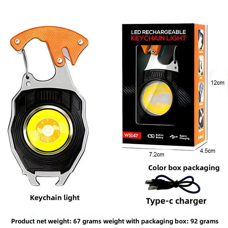 Multifunctional Portable Keychain Light with Type-C Charging