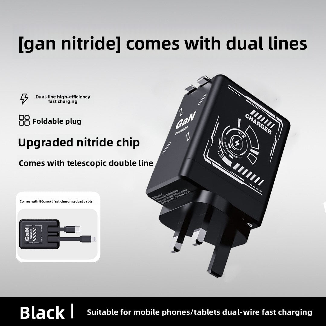 120W GaN Charger with Retractable Cable