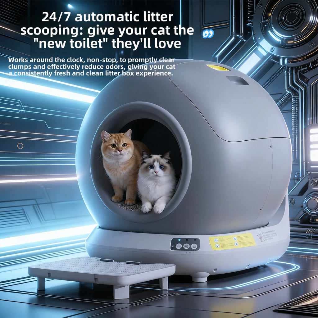 Smart Wi-Fi Automatic Cat Litter Box | App-Controlled Self-Cleaning