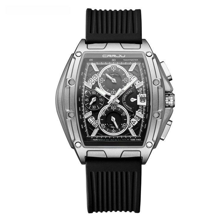 Men's Luxury Tonneau Sport Watch | Japanese Quartz Skeletonized Dial