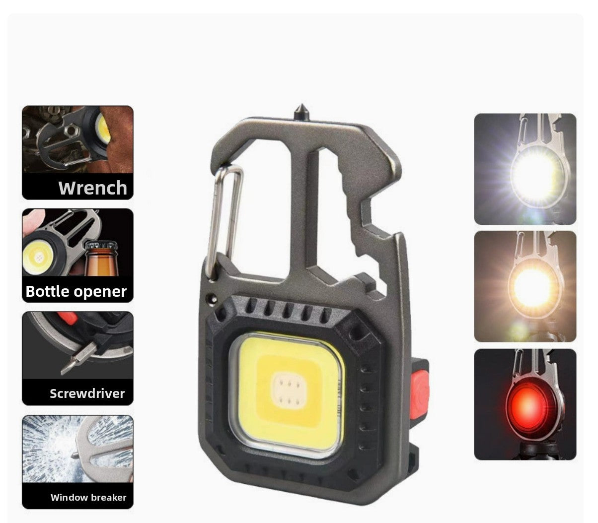 Multifunctional Portable Keychain Light with Type-C Charging