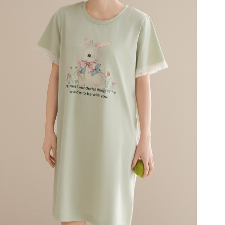 Women Cotton Sleep Nightgown Home Dress