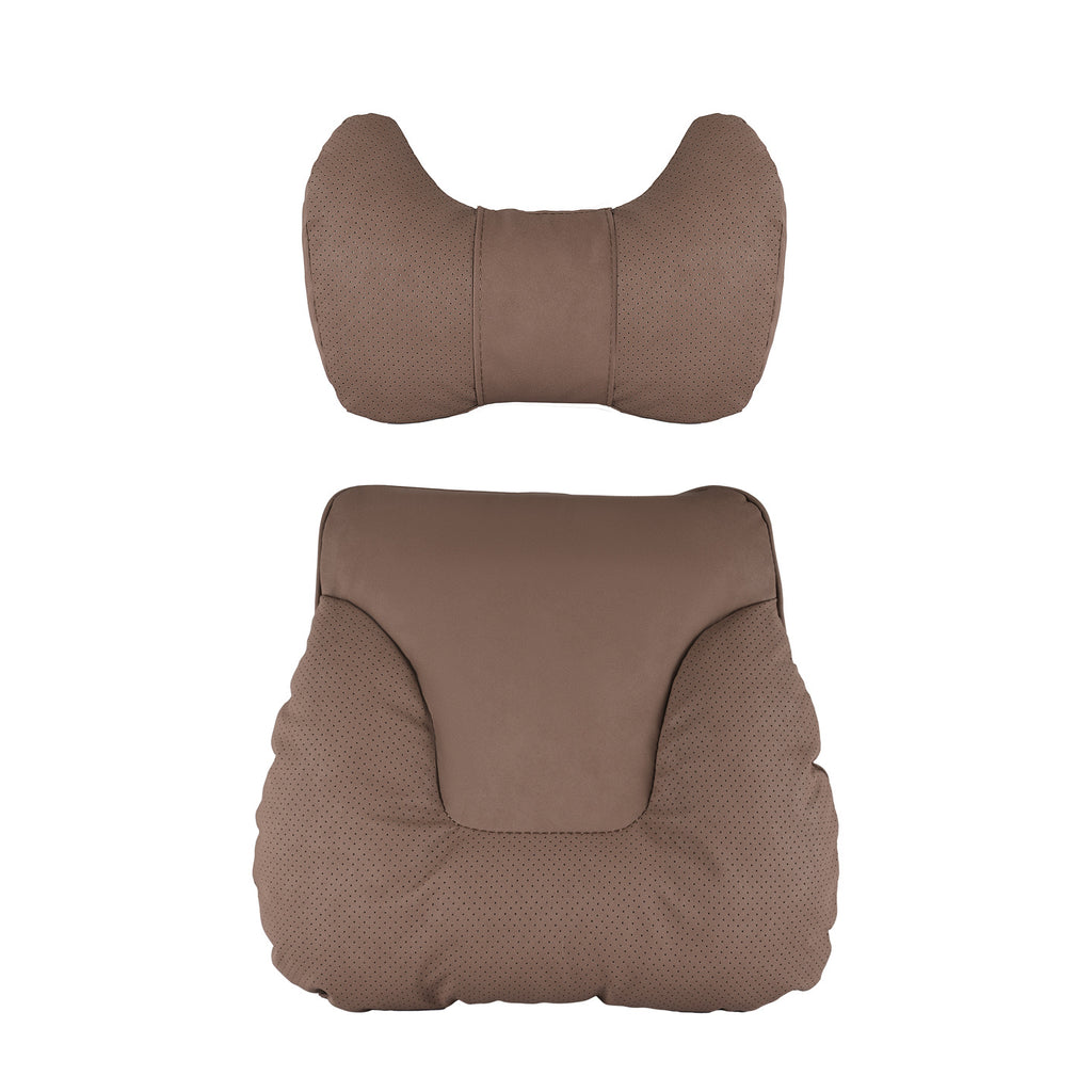 Car Headrest Neck Pillow and Lumbar Support Set