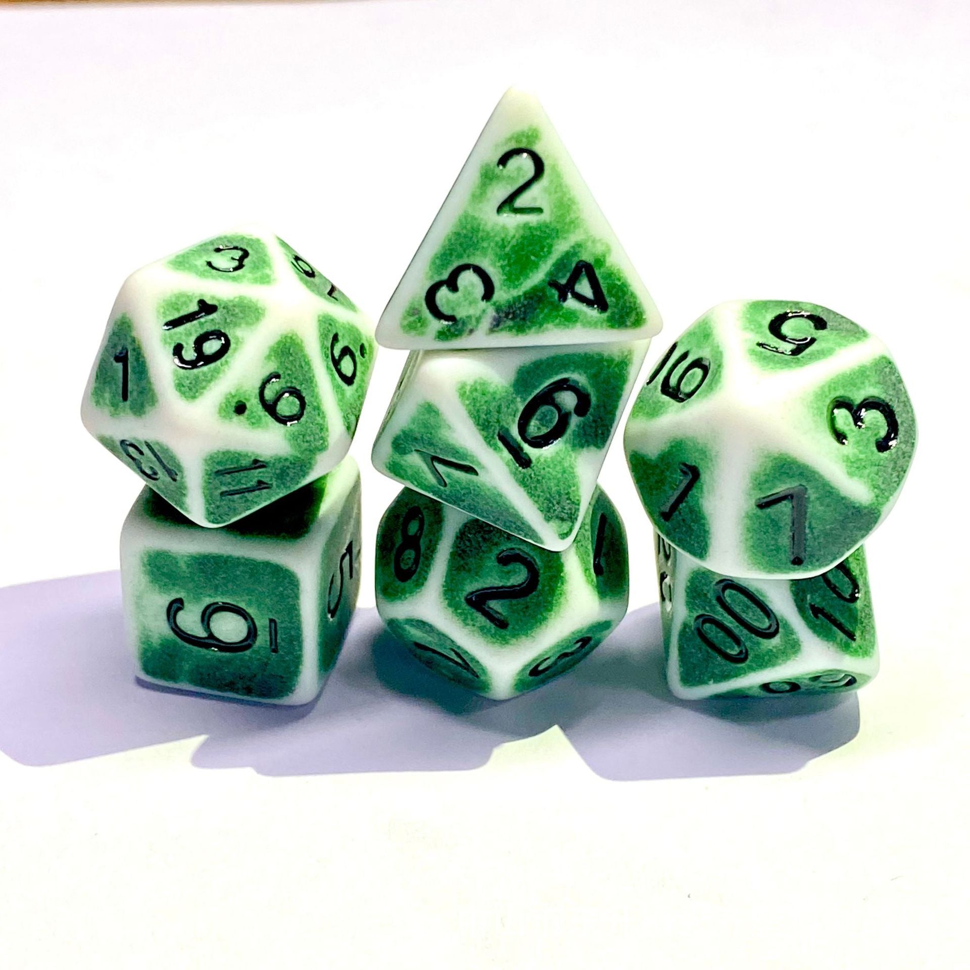 Retro Colorful Polyhedral Dice Set