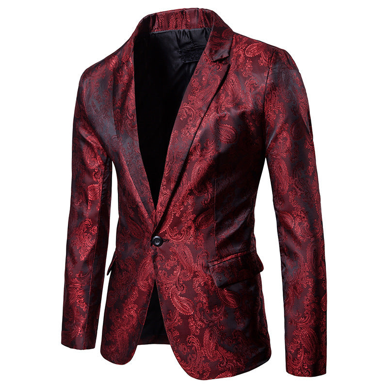 Men's Slim Fit Single-Button suit jacket | Textured Casual Blazer
