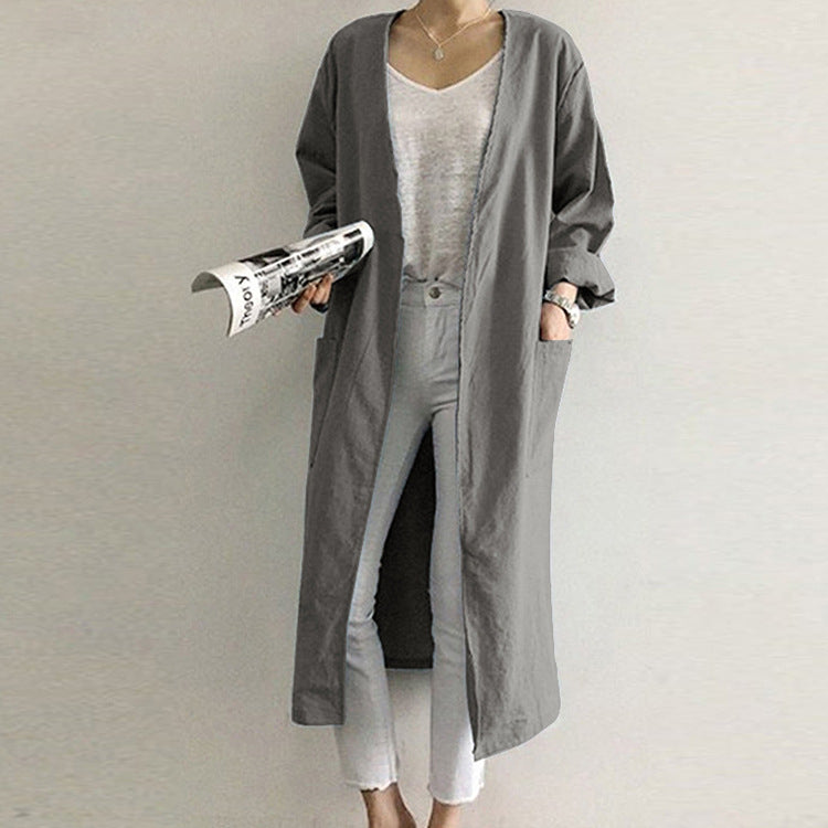 Women's V-Neck Trench Coat