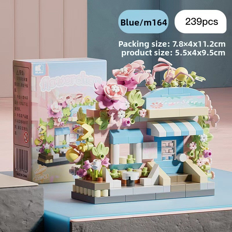 Mini Street View Building Blocks Set-Micro Architecture City Creator Bricks Toy, DIY Educational Village Model Kits for Kinds & Adults (Cafes, Shops & Castles)