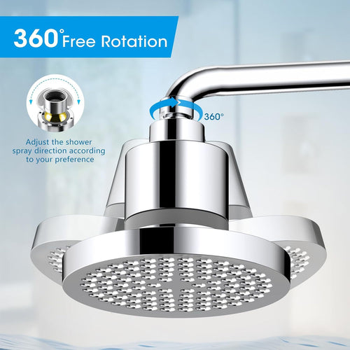 6-Inch Dechlorinating Shower Head – High-Pressure Water Purifying Filter