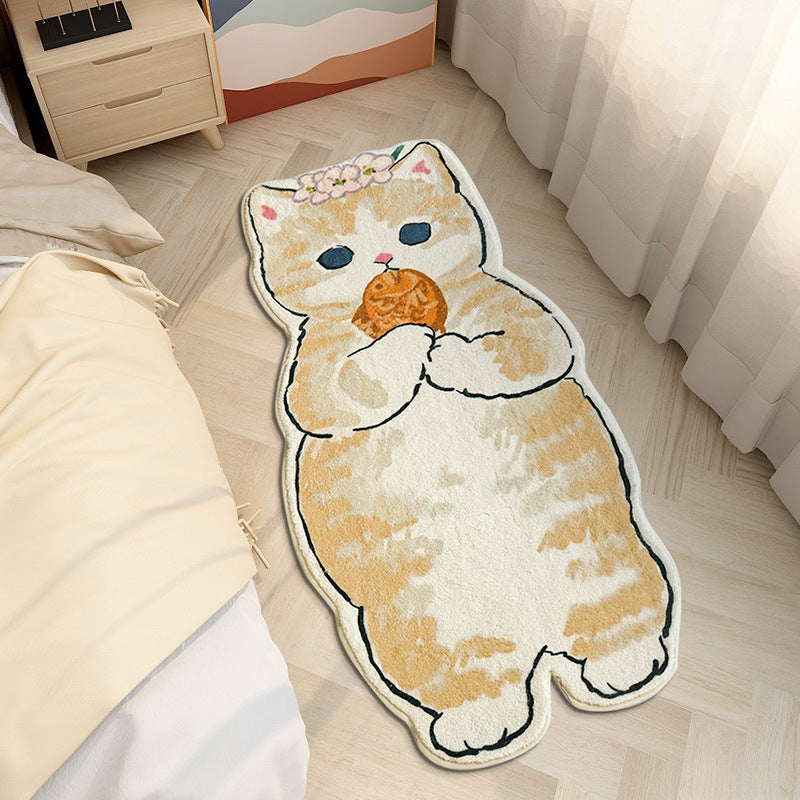 Cartoon Cat Faux Wool Rug