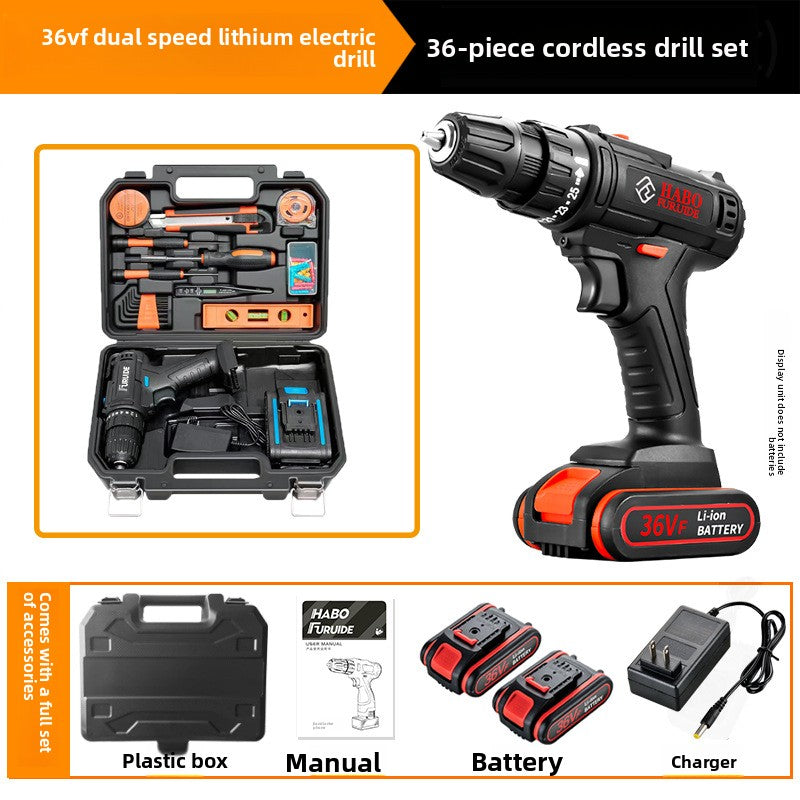 24V/36V Cordless Power Drill Set - Rechargeable Lithium-Ion Electric Driver Combo Kit, 35 to 112-Piece Complete Hardware Tool Kit with Storage Case