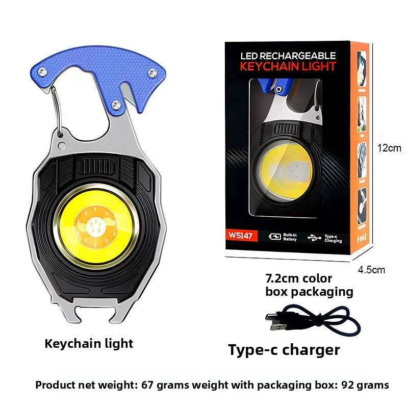 Multifunctional Portable Keychain Light with Type-C Charging
