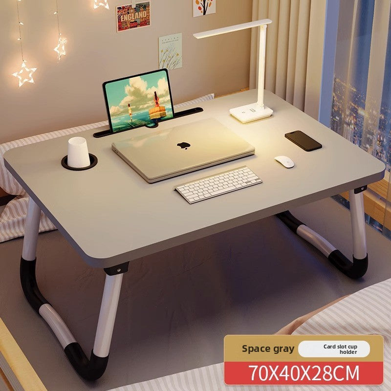 Foldable Bed Table with Storage Options