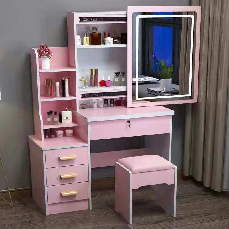 Modern Dressing Table with Mirror and Stool