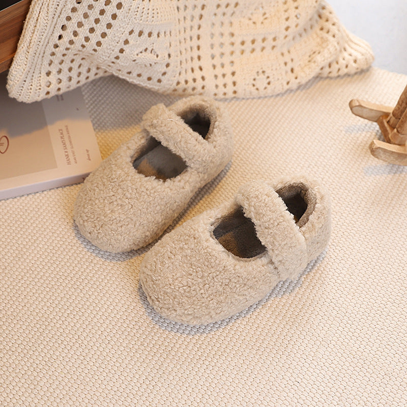 Childrens Plush Velcro Winter Shoes