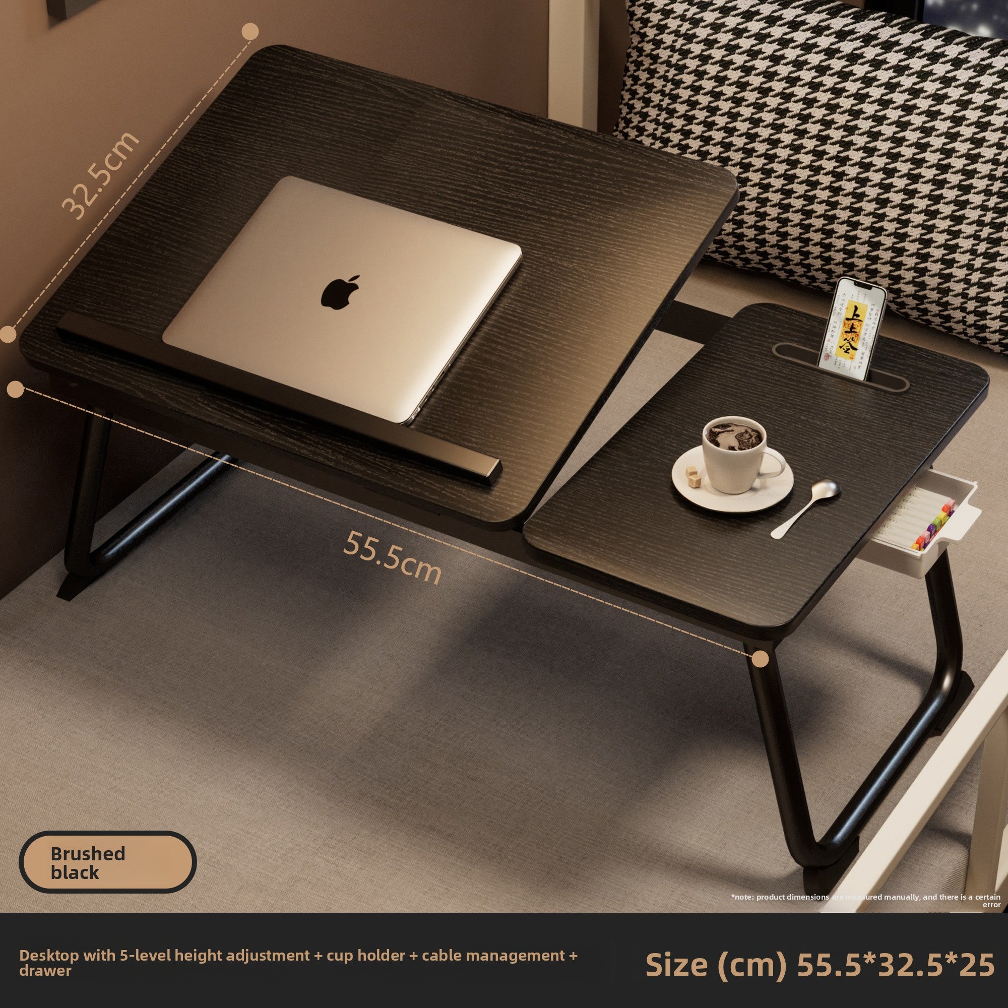Adjustable Bed Table with Foldable Design