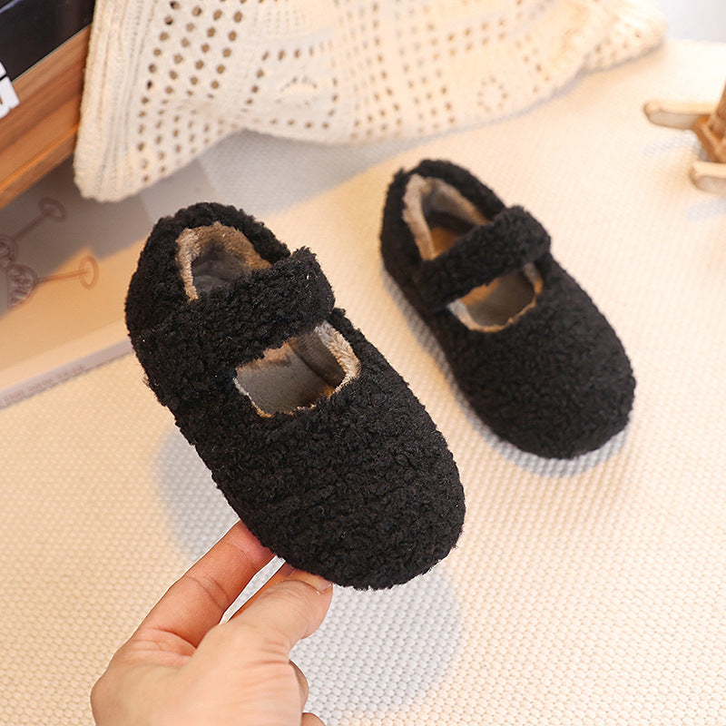 Childrens Plush Velcro Winter Shoes